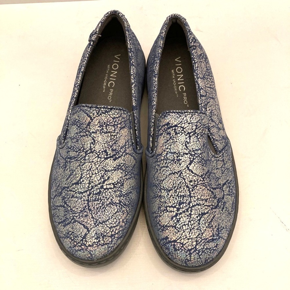 Vionic Pro‎ Avery Metallic Slip On Flat Shoes Sneaker Womens 7 Comfort Support